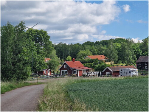 Figure 1. The typical red houses and small farms are iconic parts of the Swedish cultural landscape. Photo by Solène Prince (2022).