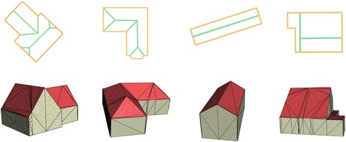 Figure 6. Sample reconstruction results of building objects based upon our extracted roof structure and nDSM.