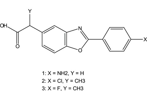Figure 1 Chemical structures of compounds 1, 2, and 3.