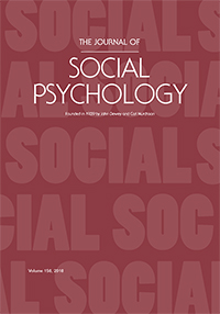 Cover image for The Journal of Social Psychology, Volume 158, Issue 4, 2018