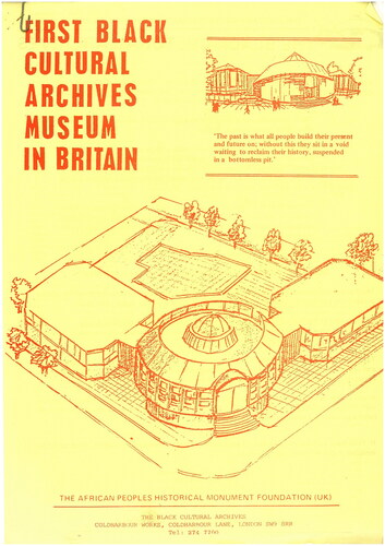 Figure 1. Promotional material for First Black Cultural Archives Museum in Britain, 1980s. BCA ref: BCA/3/1/10.