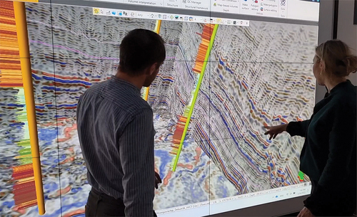 Fig. 10. Nagra’s “ViLab” for 3D data visualization and interpretation of the collected seismic and borehole data.