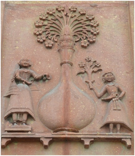 Figure 8. Left figural relief panel from Nur Serai’s Lahore Darwaza.Source: Diya Handa