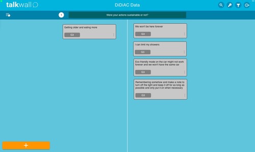 Figure 2. Recreation of Talkwall: the teacher focusing on a group’s wall.