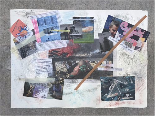 Image 8. The first collaborative collage, which is responding to and representing existing research on the topic of consumer culture in the occupied Palestinian territories.