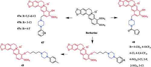 Figure 24. Chemical structures of berberine and its derivatives.