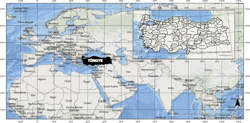 Figure 1. Location map of Türkiye (prepared by the author).