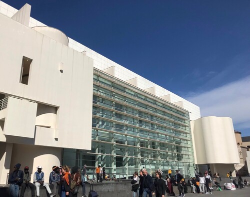 Figure 1. Crowds gathering in Plaça dels Àngels Outside Museu d’art Contemporani de Barcelona (MACBA). Photo: Amy Melia.