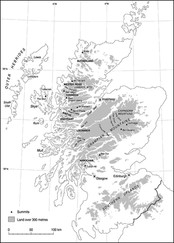 Figure 1 The Scottish Highlands, showing locations mentioned in the text