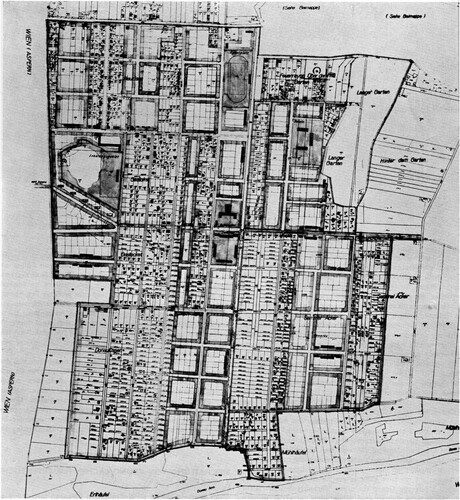 Figure 12. ‘Study for the Redevelopment for the Purpose of Subsequent Creation of a Community Structure’ for the area ‘Essling Süd’, district ‘Donaustadt’, Vienna Source: Brunner, ‘Stadtplanung Wien’, 192, p. 266.