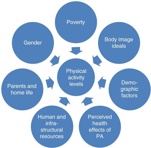 Fig. 1 Seven themes associated with girls’ levels of physical activity.