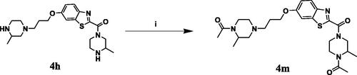 Scheme 4. Reagents and conditions: (i) 4 equiv. of glacial acetic acid, 4 equiv. of DMAP, 4 equiv. of EDC in DCM and DMF in ratio 1:1, RT, overnight.