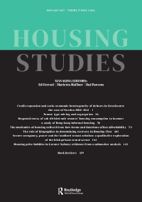 Cover image for Housing Studies, Volume 37, Issue 1, 2022