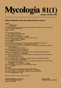 Cover image for Mycologia, Volume 81, Issue 1, 1989