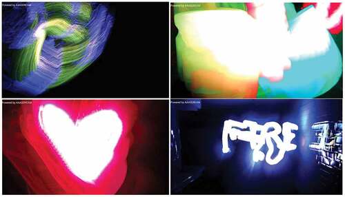 Figure 7. Example light paintings created by ECO (img: ECO).