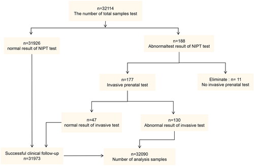Figure 1. Inclusion and exclusion of patients and samples in this study. NIPT: non-invasive prenatal testing.