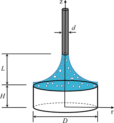 Figure 1. A cylindrical thermal mass exposed to bubbly jet impingement