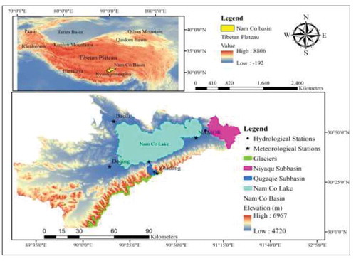 Figure 1. The geographical location of the study area and meteorological stations