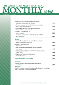 Cover image for The American Mathematical Monthly, Volume 126, Issue 4, 2019