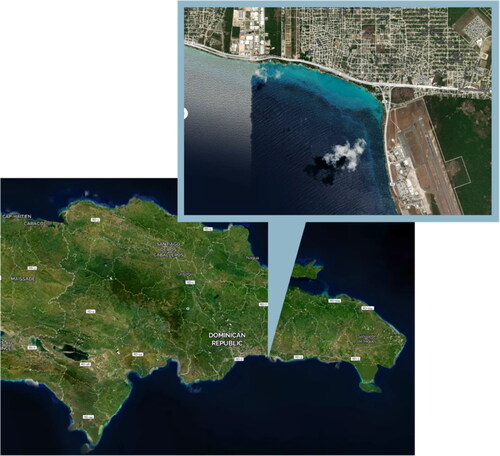 Figure 1. Location of La Caleta in the Dominican Republic. Created by Vanessa Taveras-Dalmau using Mapquest and Photoshop.