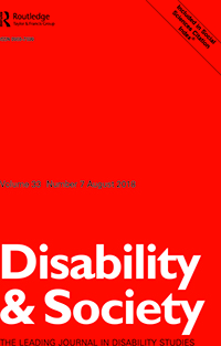 Cover image for Disability & Society, Volume 33, Issue 7, 2018