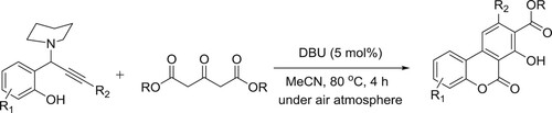 Scheme 38. Synthesis of functionalized benzo[c]chromen-6-one core.