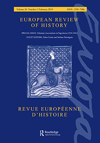 Cover image for European Review of History: Revue européenne d'histoire, Volume 26, Issue 1, 2019