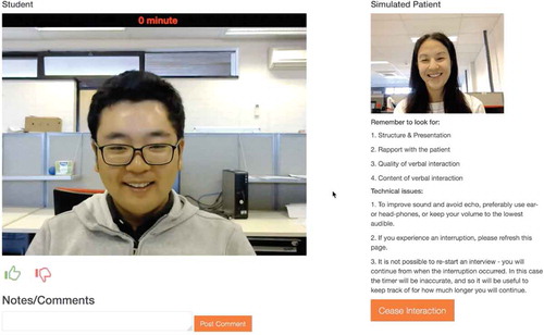 Figure 2. OSPIA interview interface from the perspective of the simulated patient.