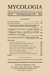 Cover image for Mycologia, Volume 60, Issue 5, 1968