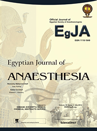Cover image for Egyptian Journal of Anaesthesia, Volume 30, Issue 3, 2014