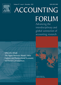 Cover image for Accounting Forum, Volume 37, Issue 4, 2013