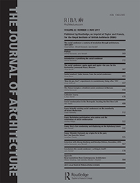 Cover image for The Journal of Architecture, Volume 22, Issue 3, 2017