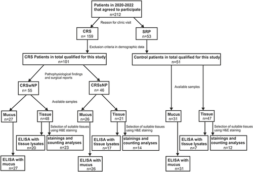 Figure 1 Flow chart of CRSwNP, CRSsNP and control patients used for this study.
