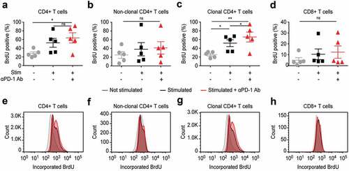 Figure 6. In vitro PD-1 blockade leads to enhanced proliferation of T cells, but affects most strongly the clonal tumor T cells in blood from SS patients