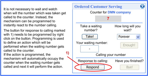Figure 7. User manual to help programming of mutual exclusion of the mechanism Ordered Customer Serving.