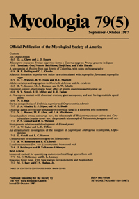Cover image for Mycologia, Volume 79, Issue 5, 1987