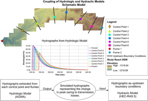 Figure 2. Schematic model: coupling of hydrologic and hydraulic models.