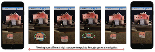 Figure 7. AR application to view the architecture as a distant object with the real scene.