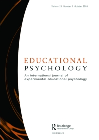 Cover image for Educational Psychology, Volume 37, Issue 9, 2017