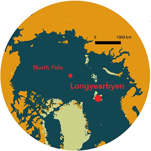 Figure 1. Longyearbyen on 78° North. Map by Jakub Žárský.