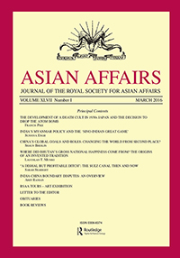 Cover image for Asian Affairs, Volume 47, Issue 1, 2016