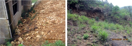 Figure 2. Typical landslide pictures in Anhua County.