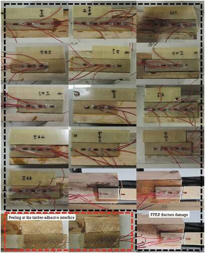 Figure 5. Failure modes of FFRP-timber interface.