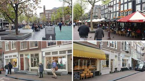 Figure 3. Pictures of Rembrandtplein (two upper pictures) and De 9-Straatjes (two pictures below).