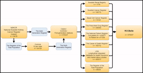 Figure 1. Flowchart for the creation of the Renal Cell Cancer Database Sweden (RCCBaSe).