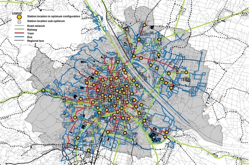 Figure 15. Optimal configuration of BS station with the transport network.