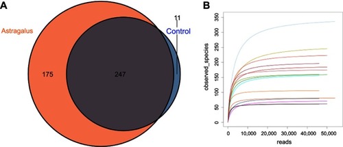 Figure 2 Evaluation of Illumina MiSeq data showing that astragalus altered the overall composition of gut microbiota in type 2 diabetes mice.