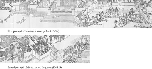 Figure 2. The portrayal of two entrances in the prints.