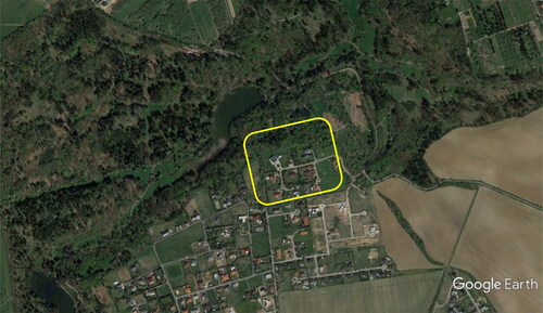 Figure 5. Aerial view on a gated community located next to Průhonický natural park.Source: Google Earth, 2021.