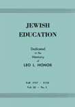 Cover image for Journal of Jewish Education, Volume 28, Issue 1, 1957